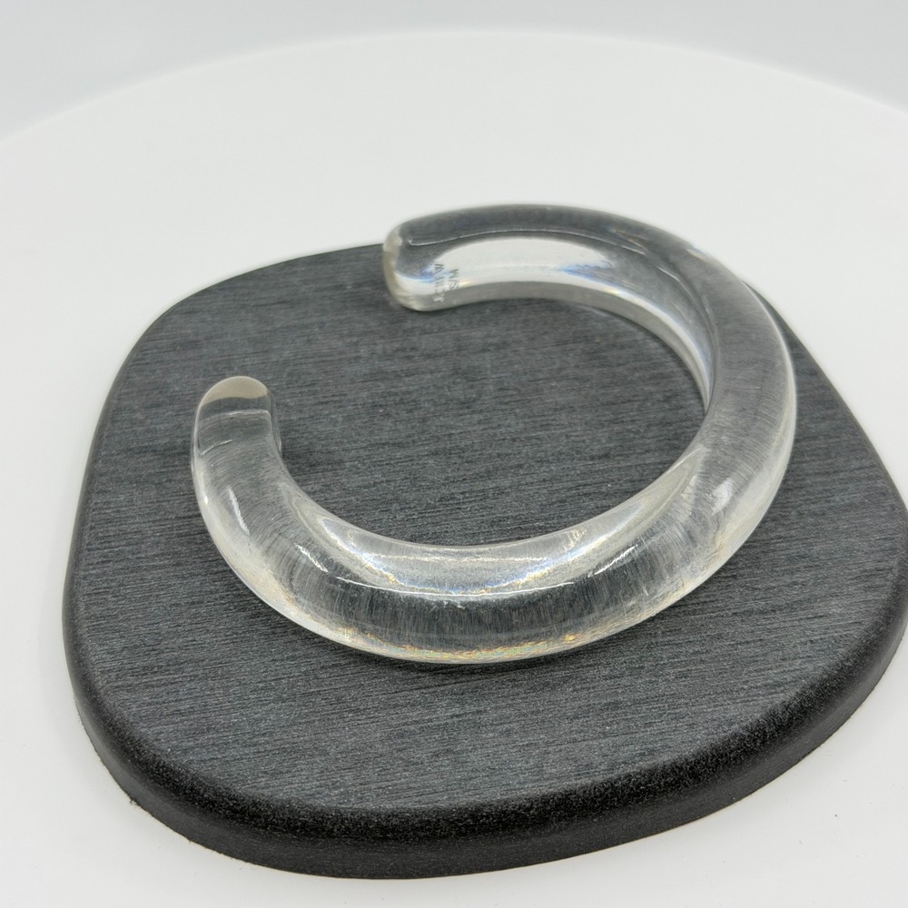 J.Crew Clear Resin Chunky Statement Cuff Bracelet Minimalist Y2K Trendy Gift
